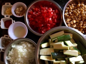 grilled zucchini and spicy chickpeas ingredients
