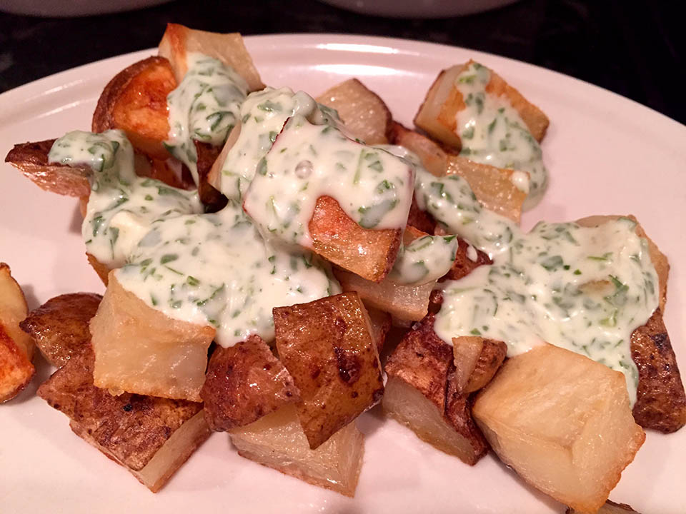 Roasted Potatoes with Watercress Yogurt Sauce Catskill Animal Sanctuary