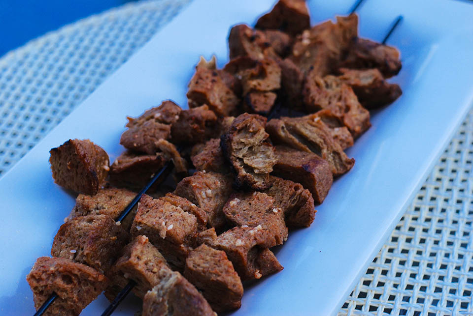 Simple Seitan Skewers Catskill Animal Sanctuary