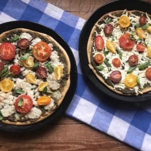 weeknight pesto pizza