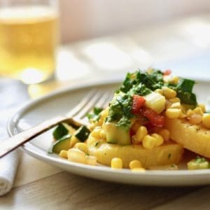 grilled polenta with summer squash