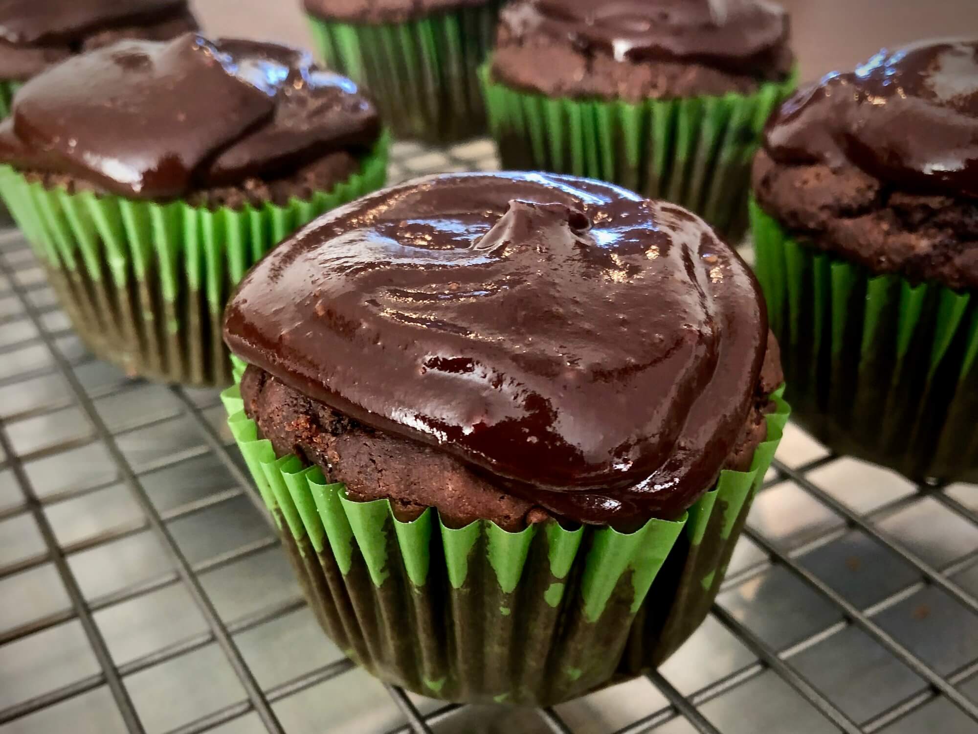 chocolate chocolate chip peanut butter cupcakes