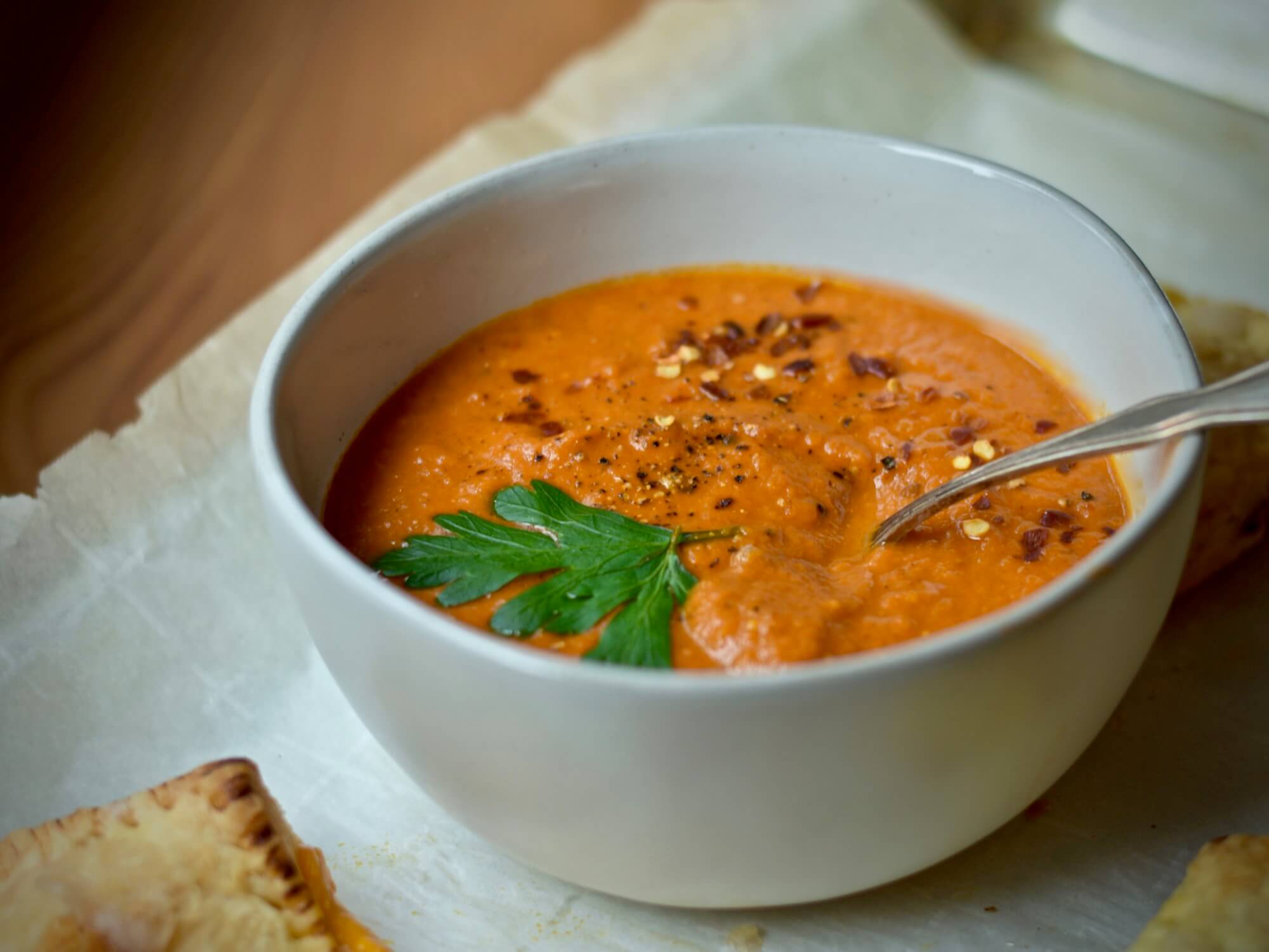 Spiced cream of tomato soup